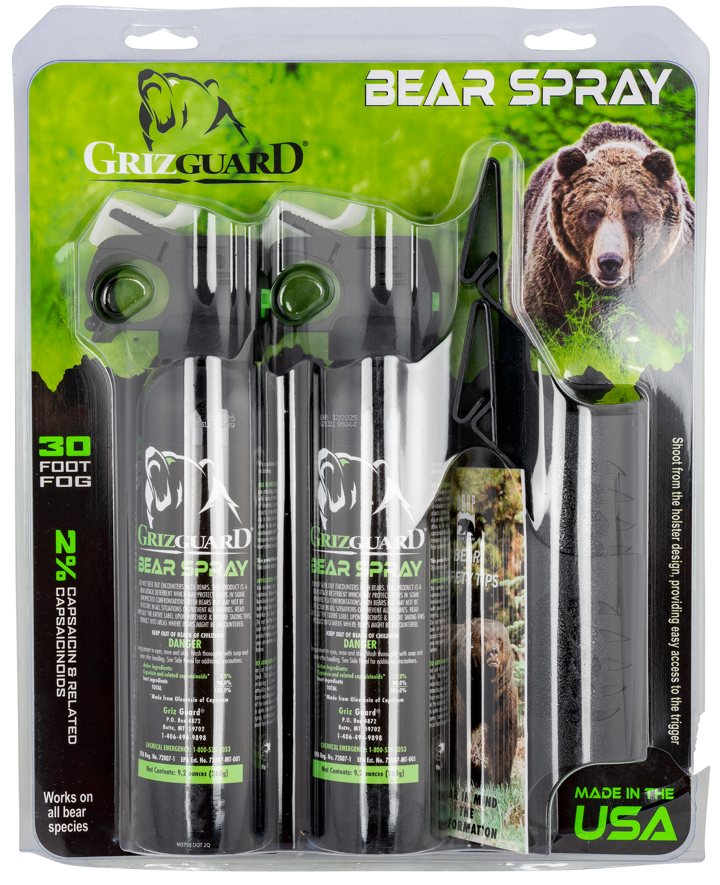 Udap Griz Guard, Udap 260gg2  Griz Guard Bear Pepper Spray(2) 9.2oz
