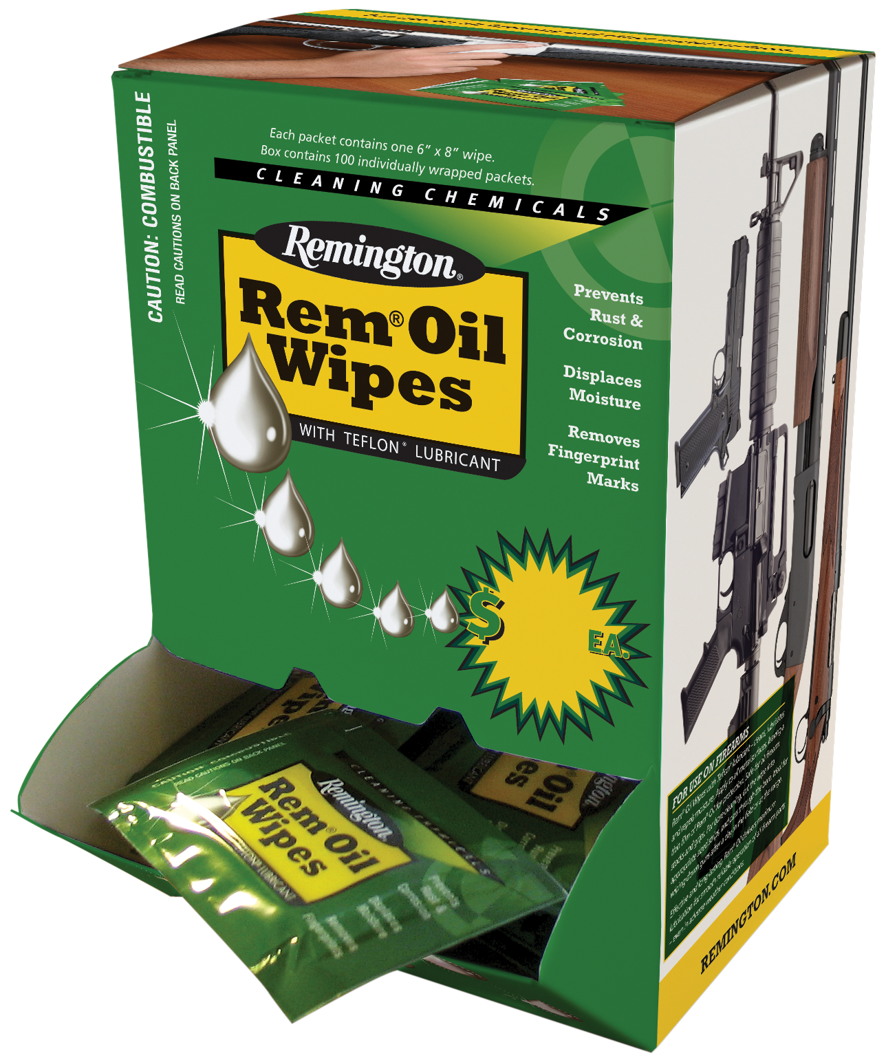Remington Accessories Rem Oil, Rem 18471 Rem-oil  Wipes Indivdually Packed 300ct