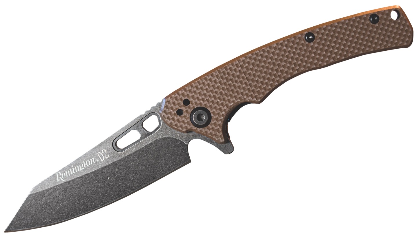 Remington Accessories Edc, Rem 15664  Edc Coping Fldr G10 Tan D2 Stonewashed