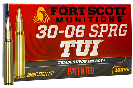 Fort Scott Munitions Tumble Upon Impact (tui), Fsm 30-06-168-scv    30-06  168gr Tui        20/10