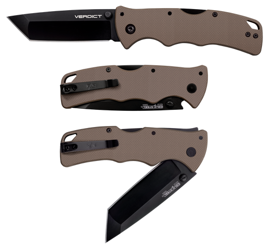 Cold Steel Verdict, Cold Cs-fl-c3t10afde  Verdict Tanto 3" G10     Fde