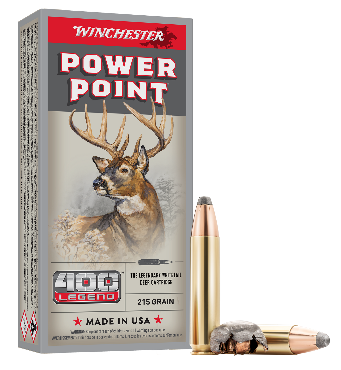 Winchester Ammo Power-point, Win X4001         400leg 215gr Pp            20/10