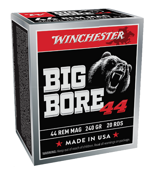 Winchester Ammo Big Bore, Win X44mbb    44rem Mag 240 Sjhp Big Bore    20/10
