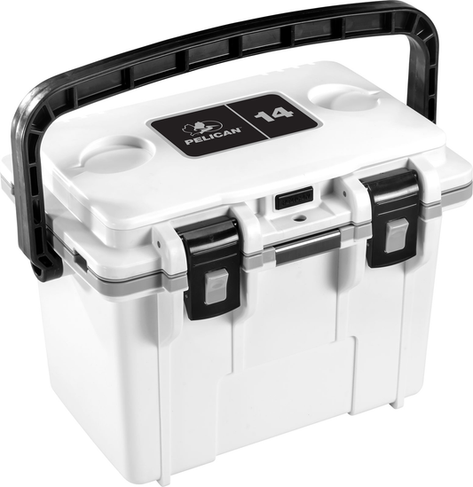 Pelican , Pelican 14q-1-whtgry     14qt Elite Cooler Wht/gry