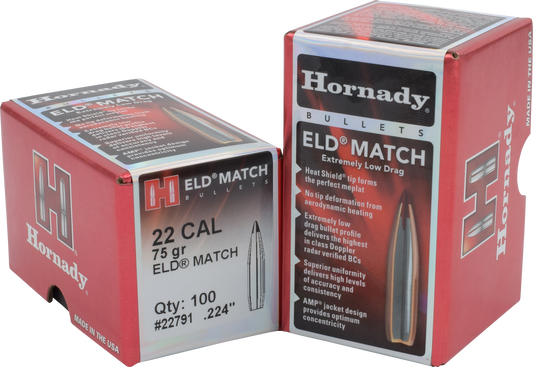 Hornady Eld Match, Horn 22791  Bull .224  75 Eld-m             100-25