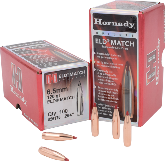 Hornady Eld Match, Horn 26175  Bull .264 120 Eld-m             100/25