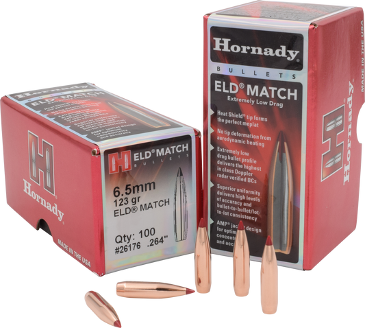 Hornady Eld Match, Horn 26176  Bull .264 123 Eld-m             100/25