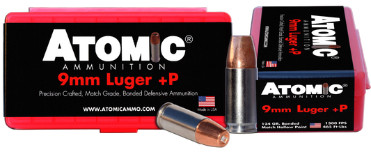 Atomic Pistol, Atomic 00454 9mm         124 Match Hp        20/10