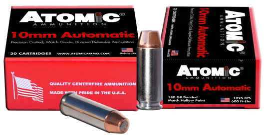 Atomic Pistol, Atomic 00457 10mm        180 Match Hp        20/10