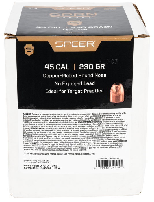 Speer Ammo Handgun, Speer 4714      Bull .454 230 Cprn             500