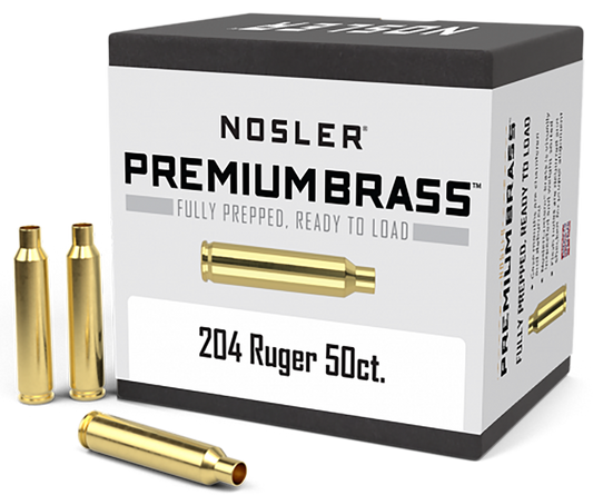 Nosler Unprimed Cases, Nos 10056 Custom Brass 204 Ruger    50