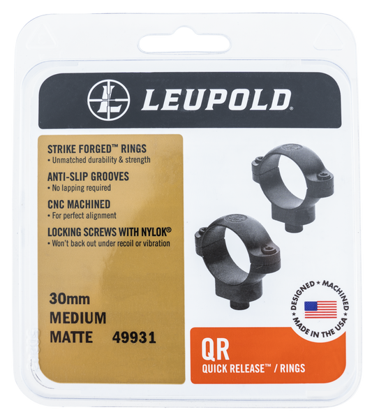 Leupold Quick Release, Leu 49931  Qr Rings 30mm Med        Mt