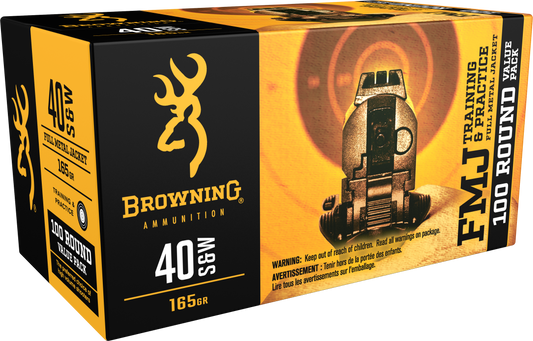 Browning Ammo Training & Practice, Brna B191800404    40s    165 Fmj Value Pk  100/05