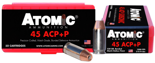Atomic Pistol, Atomic 00433 45acp+p     230 Bonded Match Hp 50/10