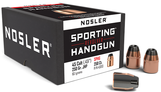 Nosler Sporting Handgun, Nos 43013 Handgun     45  250 Jhp   100