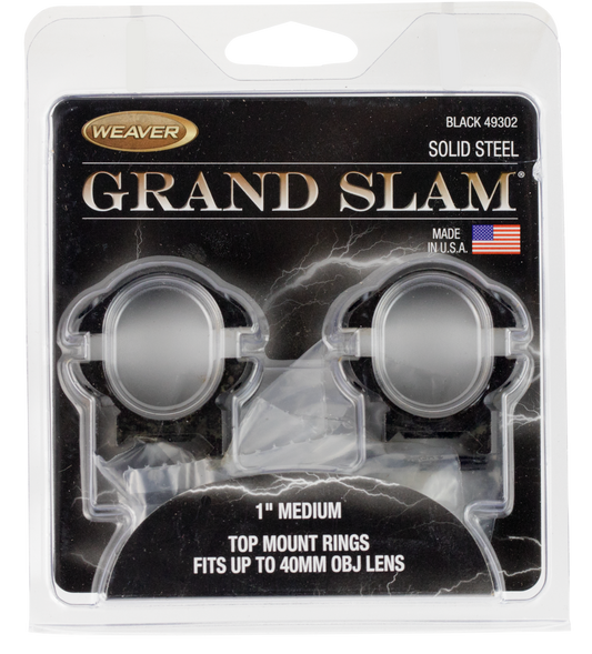 Weaver Mounts Grand Slam, Weav 49302 Grandslam Rings 1in Med