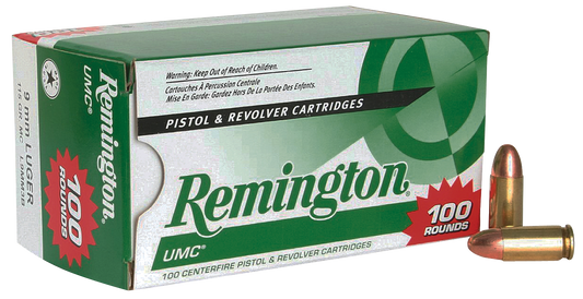 Remington Ammunition Umc, Rem 23765 L9mm3b   Umc 9mm Vp      115mc     100/6