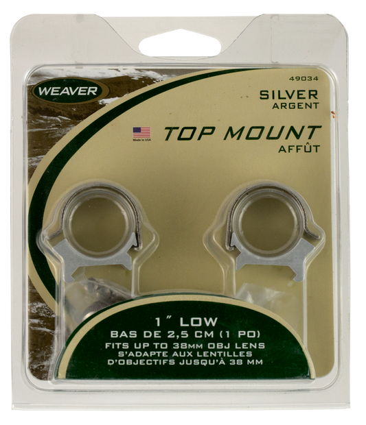 Weaver Mounts Top Mount, Weav 49032 1in Rings Med Detachable Ss