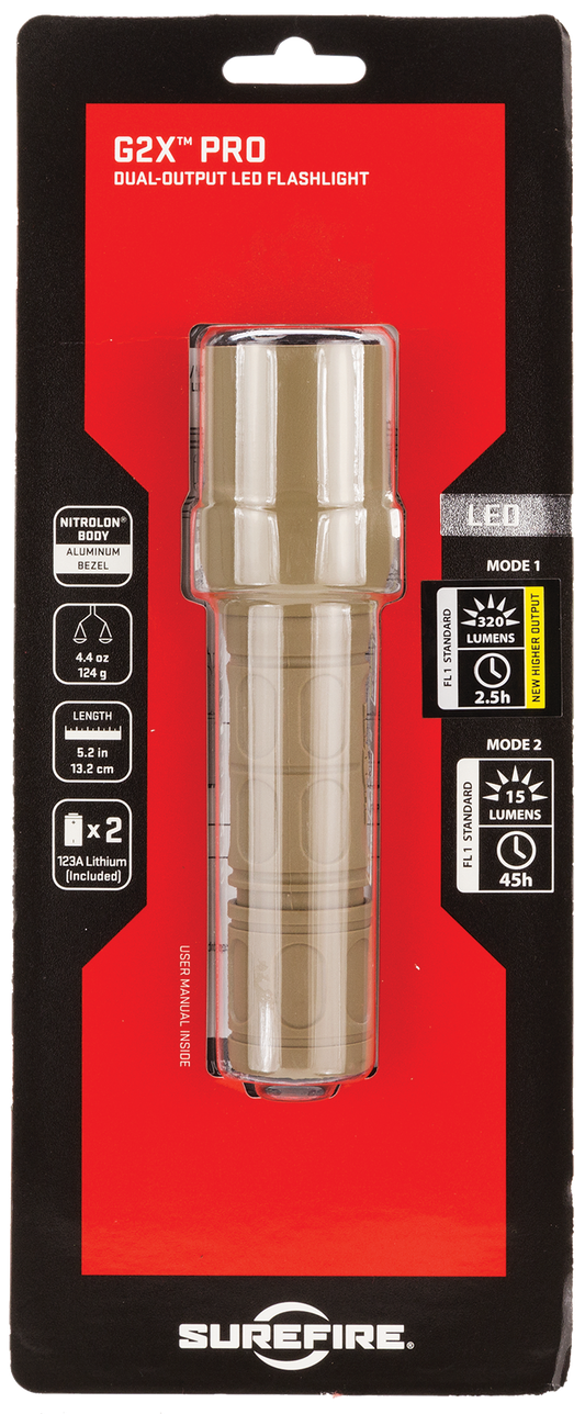 Surefire G2x, Sf G2x-d-tn    Pro Dual Output  15-600