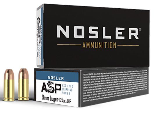Nosler Assured Stopping Power, Nos 51054 Match Hg 9mm+p  124 Jhp            50/10