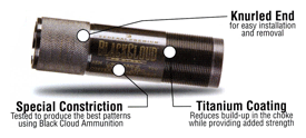 Carlsons Choke Tube Black - Cloud 12ga M-range Rem Choke!