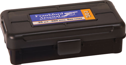 Frankford Arsenal Ammo Bx .380 - 9mm 50rnds Blk/smoke Hinge Top