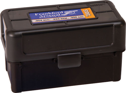 Frankford Arsenal Ammo Bx .223 - 50 Rnds Black/smoke Hinge Top