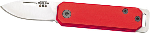 Bear & Son Slip Joint Folder - 1.5" Red/ss Aluminum Handle