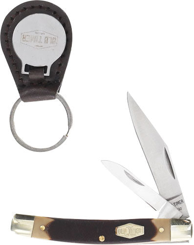 Old Timer Knife 33ot 2.48" - Blade W/leather Keychain Pq4<