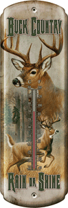 Rivers Edge Thermometer - "buck Country-rain Or Shine"