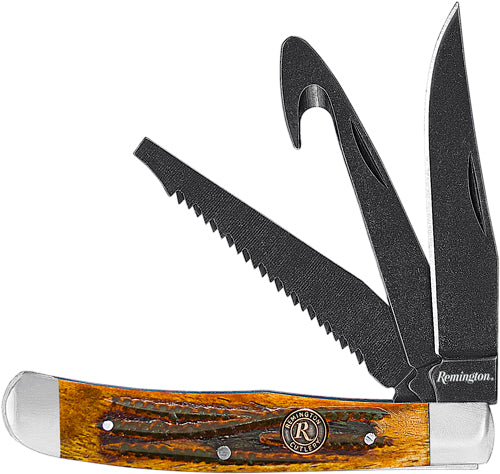Remington Cutlery Back Woods - 4.125" Trapper Bone/s-washed