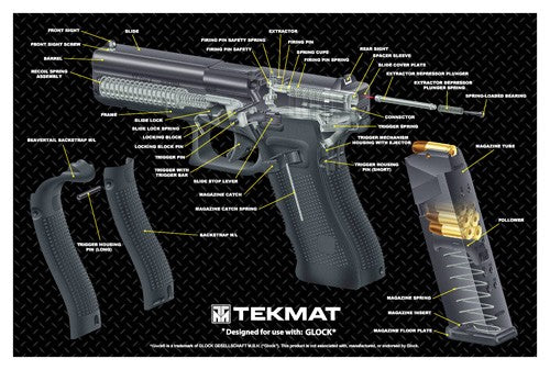 Tekmat Armorers Bench Mat - 11"x17" For Glock 17 G4 Cut!