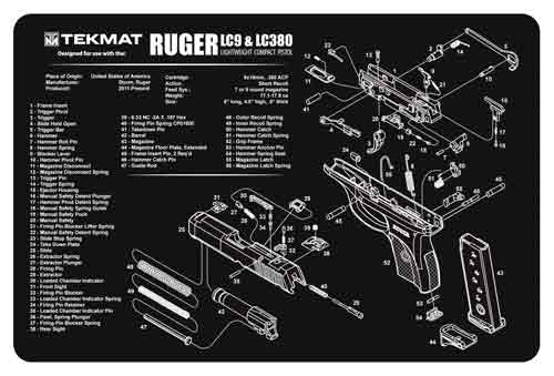 Tekmat Armorers Bench Mat - 11"x17" Ruger Lc9!