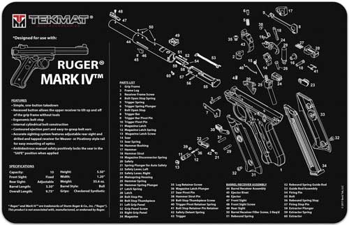 Tekmat Armorers Bench Mat - 11"x17" Ruger Mark Iv