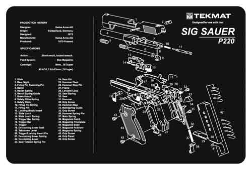 Tekmat Armorers Bench Mat - 11"x17" Sig Sauer 220 Pistol!