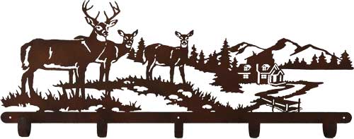 Rivers Edge Deer Wall Mounted - Laser Cut Metal Rack