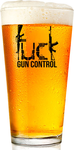 2 Monkey Americana Pint Glass - F Gun Control Glass