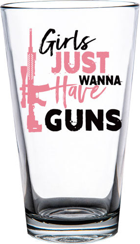 2 Monkey Americana Pint Glass - Girls Just Want Guns
