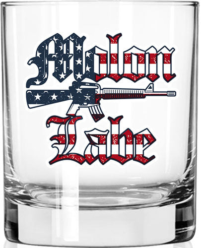 2 Monkey Whiskey Glass - Molon Labe America Glass