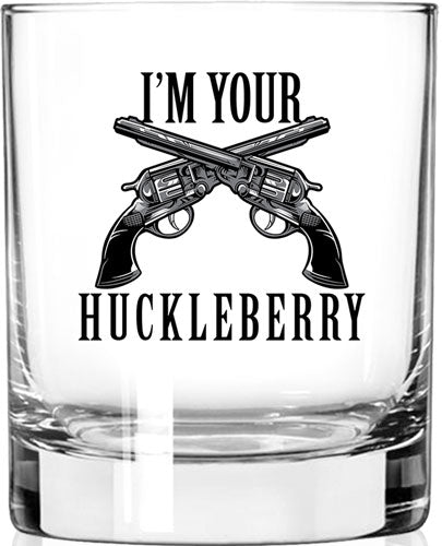 2 Monkey Whiskey Glass - "i'm Your Huckleberry"