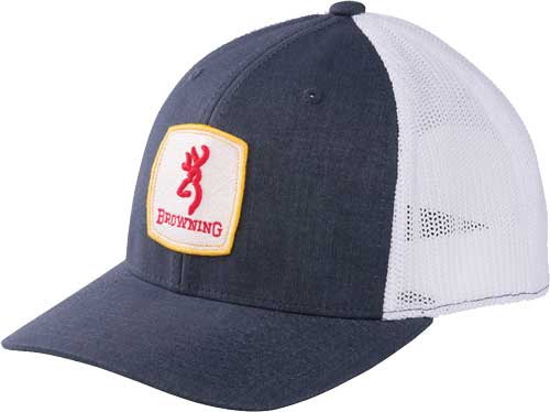 Browning Cap Finn Mesh Snapbck - Square Patch Navy Osfm!