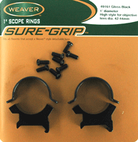 Weaver Rings Detachable Top - Mount Sure-grip 1" High Black