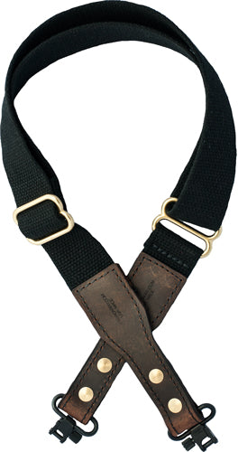Versacarry Cotton Web Sling - W/ Leather Ends & Swivels Blk