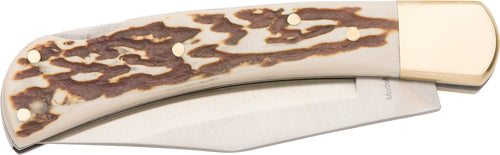 Winchester Knife 6.87" Oal  Ss - /stag Folder W/pocket Clip