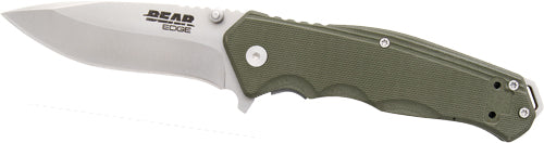 Bear Edge G10 Sideliner 3.38" - W/clip Od Green Handle