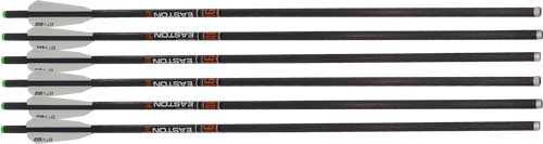 Easton Xbow Bolt 9mm Carbon - 22" W/3" Vanes Flat Back 6-pk