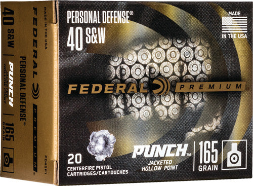 Federal Punch 40sw 165gr Jhp - 20rd 10bx/cs