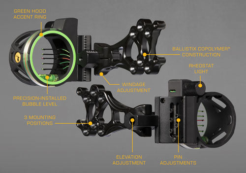 Trophy Ridge Bow Sight Volt - 5-pin .019 Ambidextrous Black