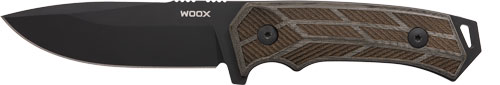 Woox Knife Rock 62 Fixed Blade - 4.25" Black Micarta Engraved!
