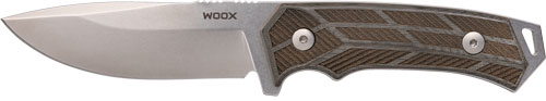 Woox Knife Rock 62 Fixed Blade - 4.25" Grey Micarta Engraved!